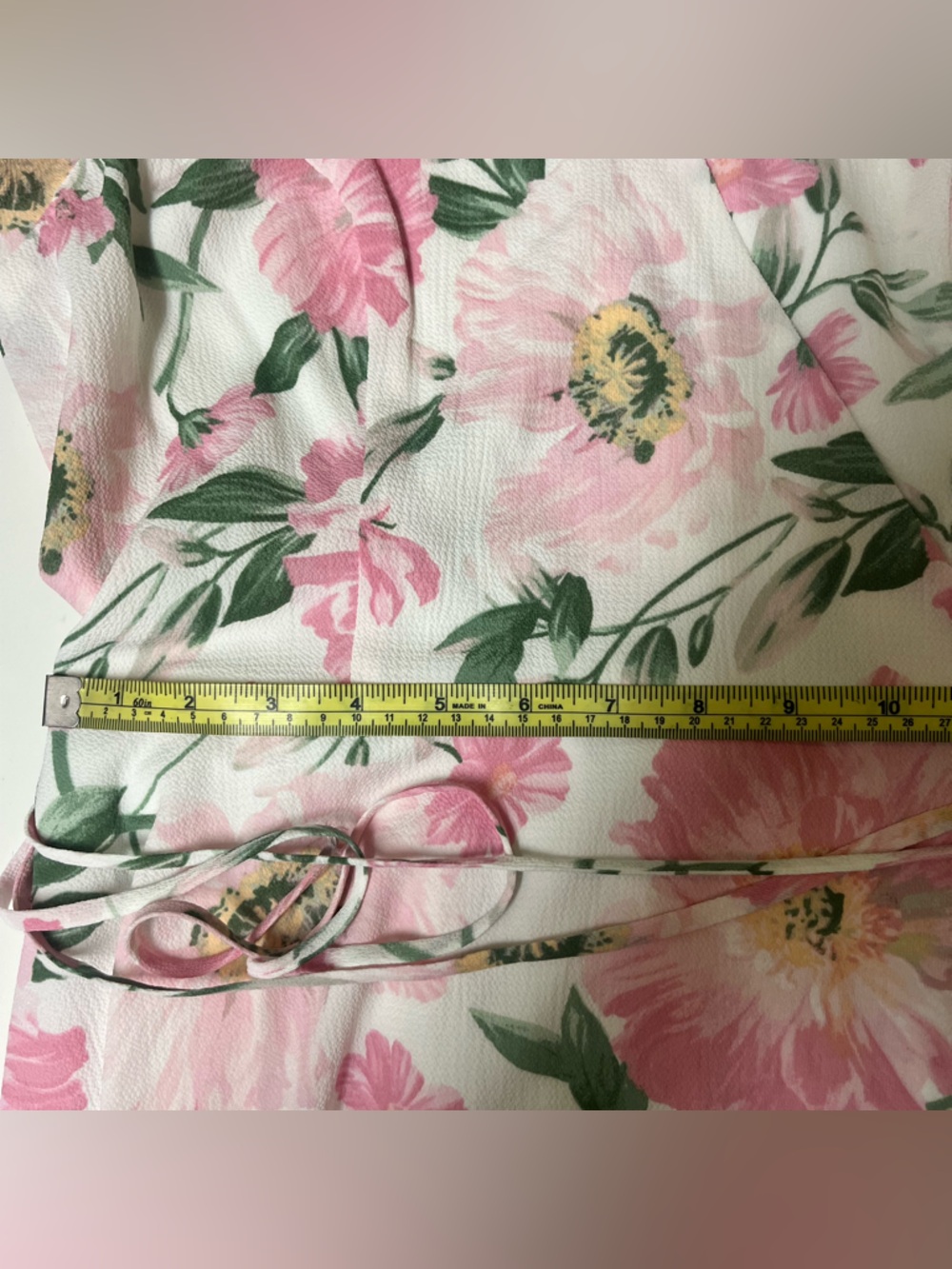Brannan womens mini dress flutter sleeves v-neck ruffle hem floral size large - Picture 14 of 16